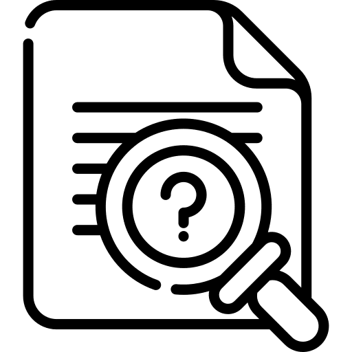 Search inspection magnifying glass document icon