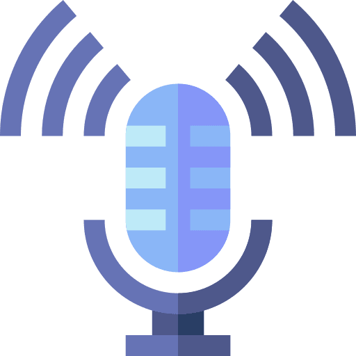 Podcast music and multimedia live microphone icon