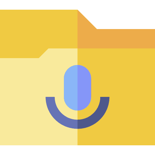 Podcast folder audio file file storage icon