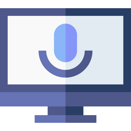 Podcast music and multimedia communications streaming icon