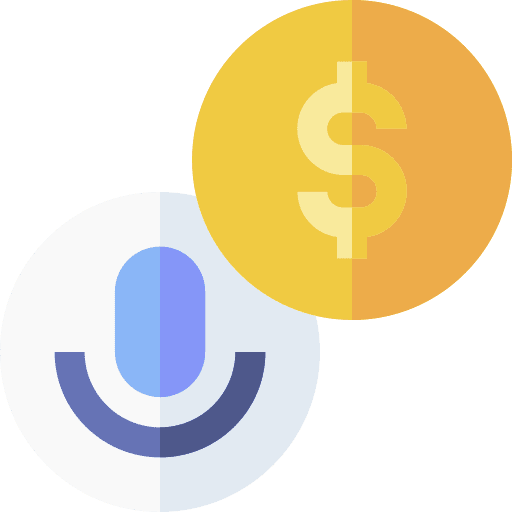 Podcast music and multimedia business and finance microphone icon