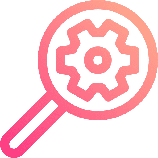 Search interface optimization cogwheel icon