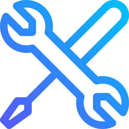 Setting configuration wrench repair icon