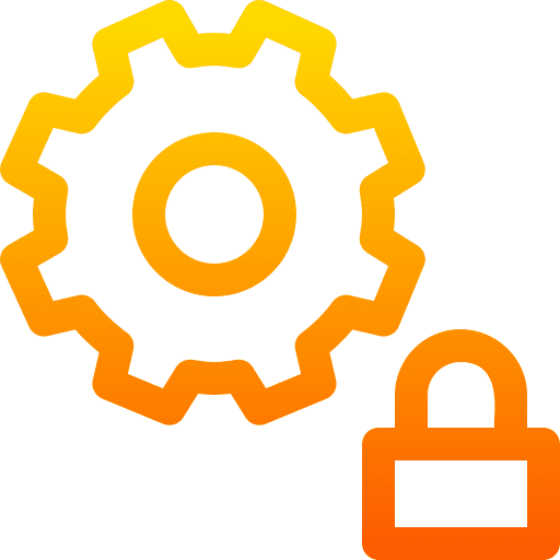 Settings padlock gear ui icon