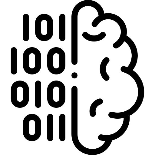 Brain digital computer automaton icon