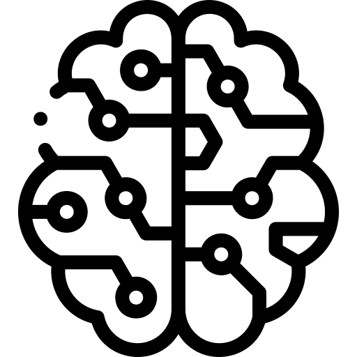 Brain education electronics chip icon