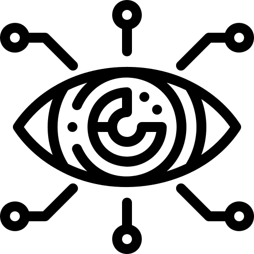 Eye electronics futuristic circuit icon