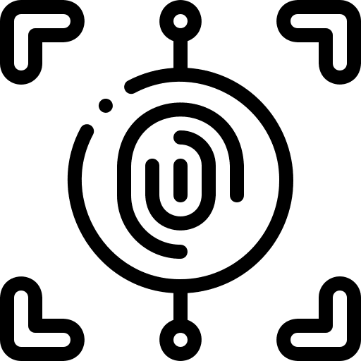 Fingerprint scanner scanning fingerprint security icon