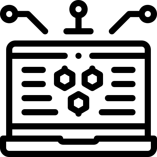 Laptop technology cyberpunk futuristic icon