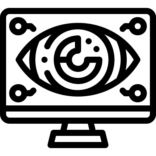 Monitor monitor circuit futuristic icon