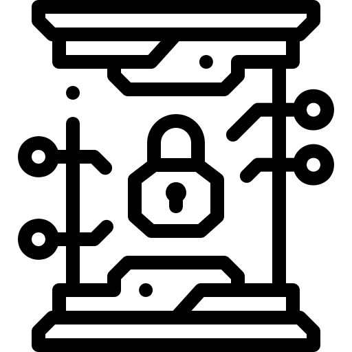 Padlock locked chip encrypted icon