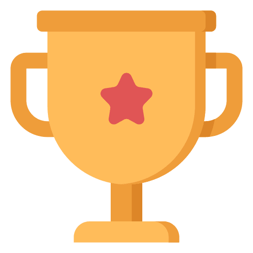 Trophy best sports and competition cup icon