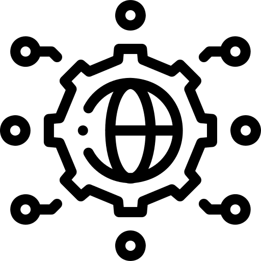 Worldwide electronics settings configuration icon