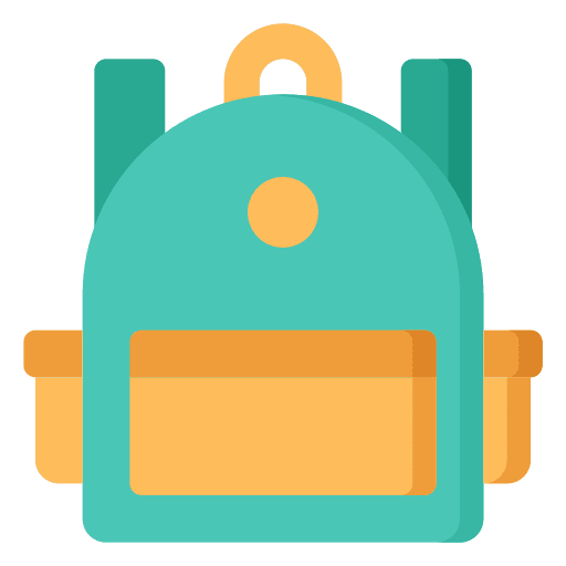 Backpack education school bag travel icon