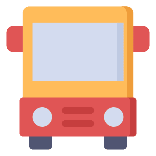 School bus automobile transportation vehicle icon