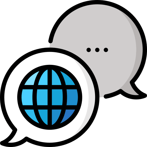 Conversation world grid worlwide chat icon