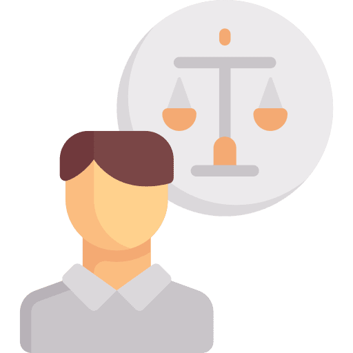 Man people scale judgment icon