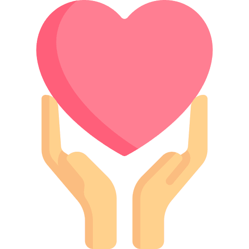 Heart voluntary give love charity icon