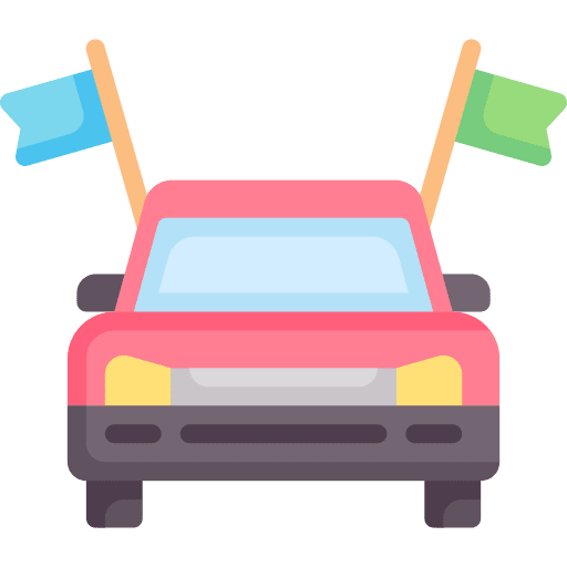 Car activism vehicle flags icon