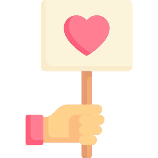 Protest love heart activism icon