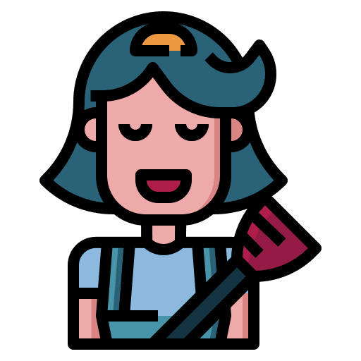 Housekeeper housekeeping woman home repair icon