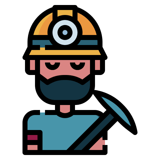 Miner labour avatar construction worker icon