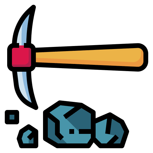 Pickaxe miner labour garden tool icon