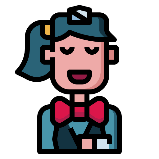 Waitress ponytail uniform serve icon