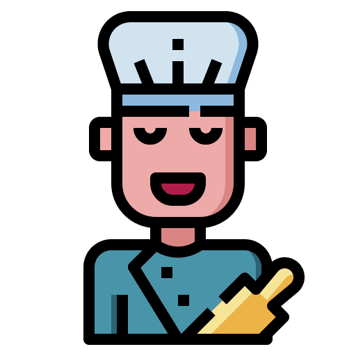 Baker cooker cook professions and jobs icon