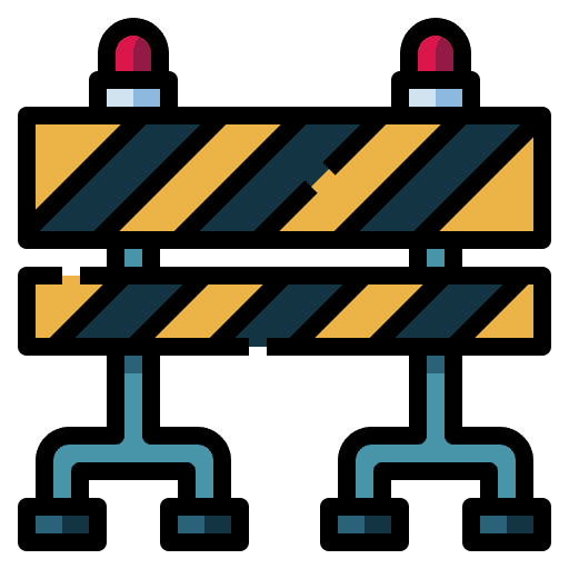 Barrier road block warning sign barrier icon