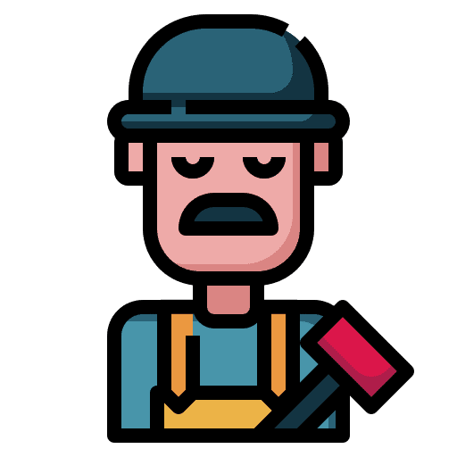 Builder workman buildings contractor icon