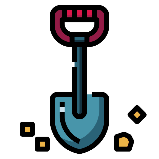 Shovel dig construction and tools digging icon