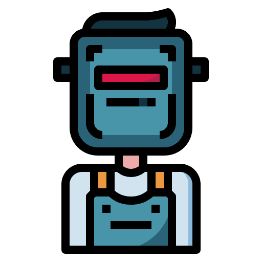 Welder professions and jobs welder mask icon