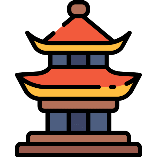 Chinese temple architecture and city chinese temple icon