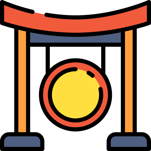 Gong architecture and city orchestra gong icon