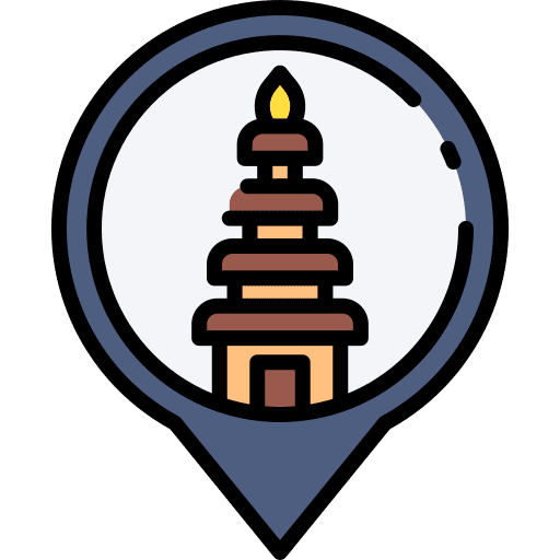 Location maps and location pin point buddhist icon