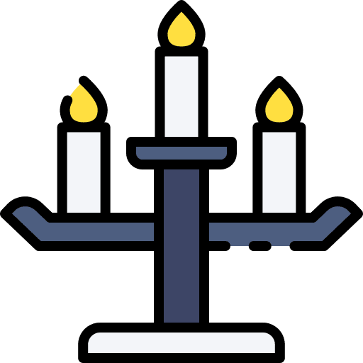 Candelabra illumination burning candelabra icon
