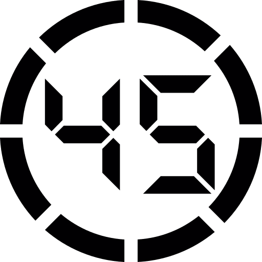 Minutes forty five seconds minutes icon