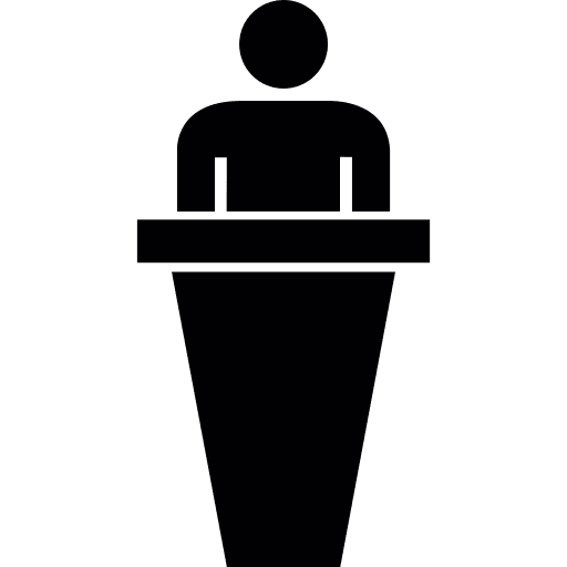 Lecture conference teacher presentation icon