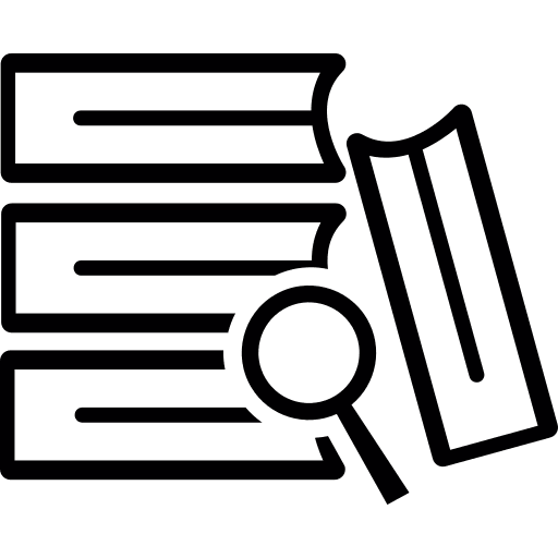 Library magnifier books library icon