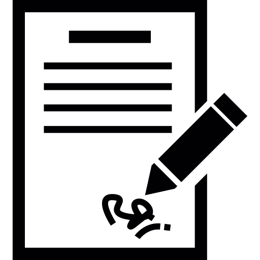 Signature pen signature letter icon