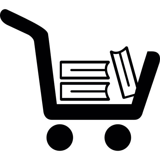 Book library cart trolley icon