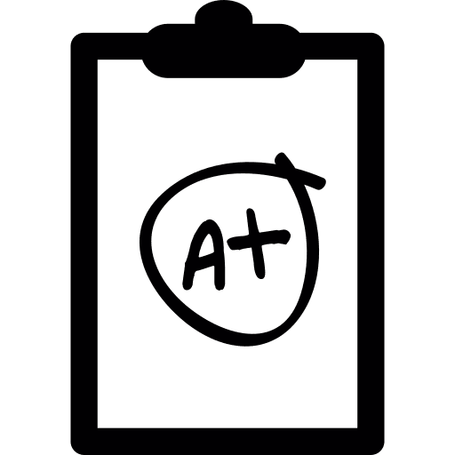 Mark excelent evaluation exam icon