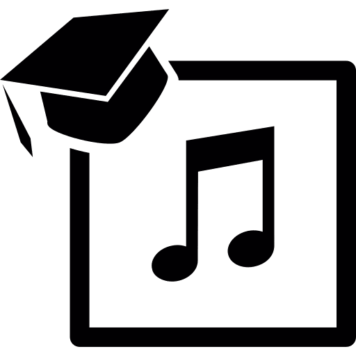 Graduation quaver graduation music note icon