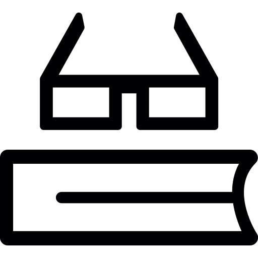 Reading glasses glasses book school material icon