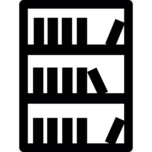 Library bookshelves library books icon