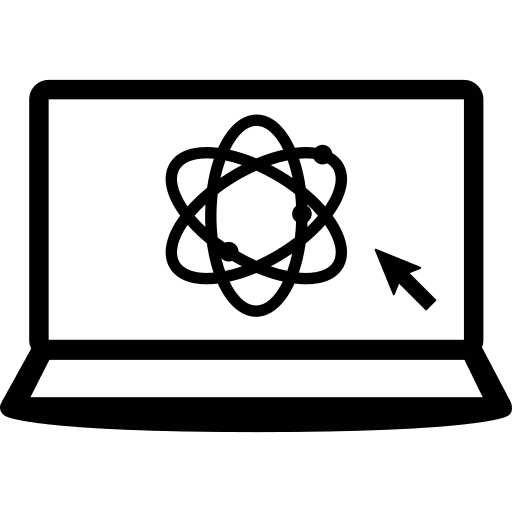 Laptop atoms education laptop computer icon