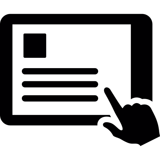 Touch screen technology tablet screen touch screen icon