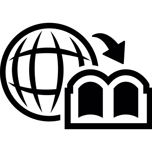 Reading education earth globe reading icon