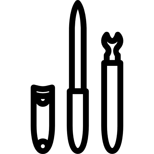 Manicure set cut lima nails icon